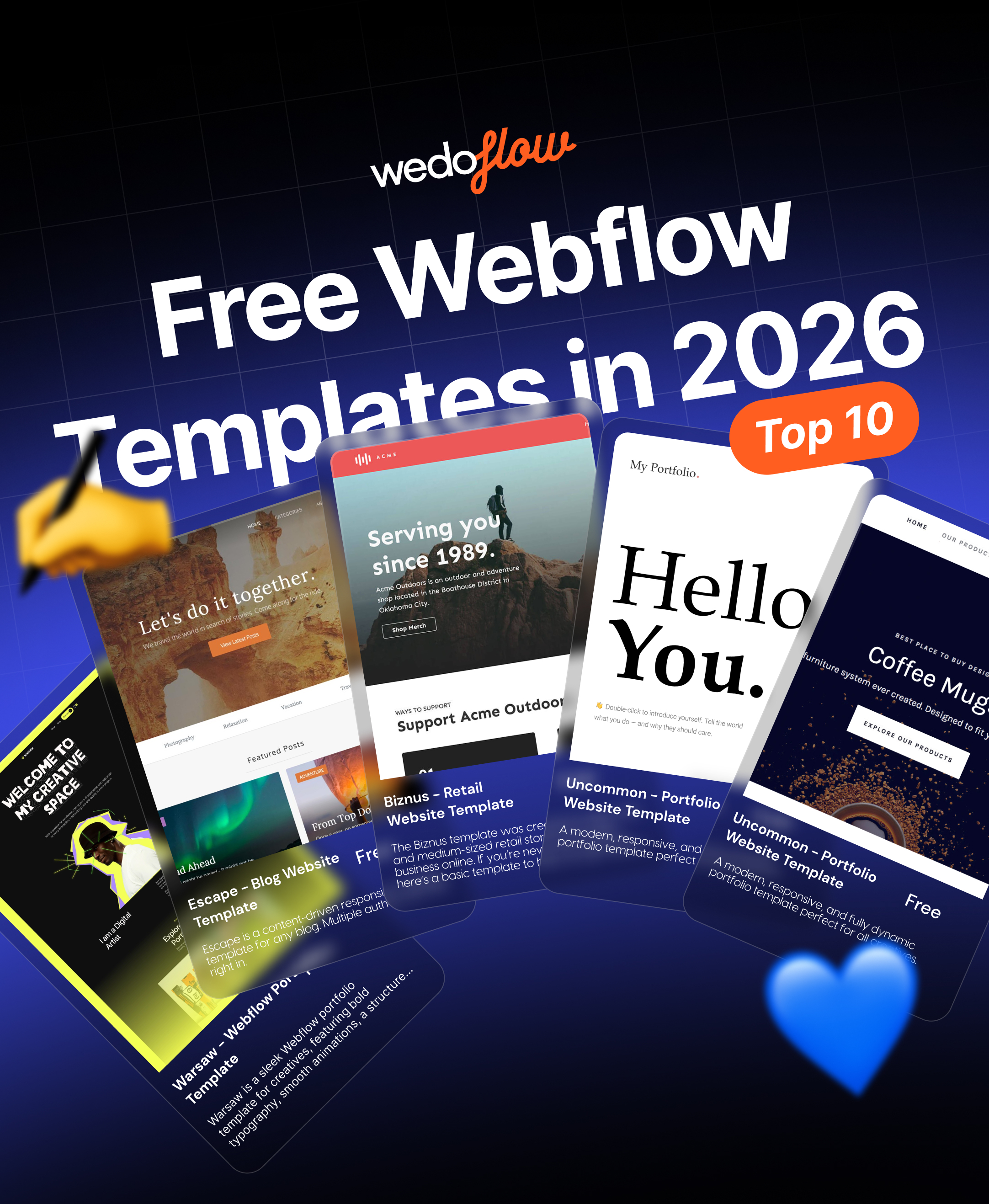 10 Best Free Webflow Templates (Hand-Picked)