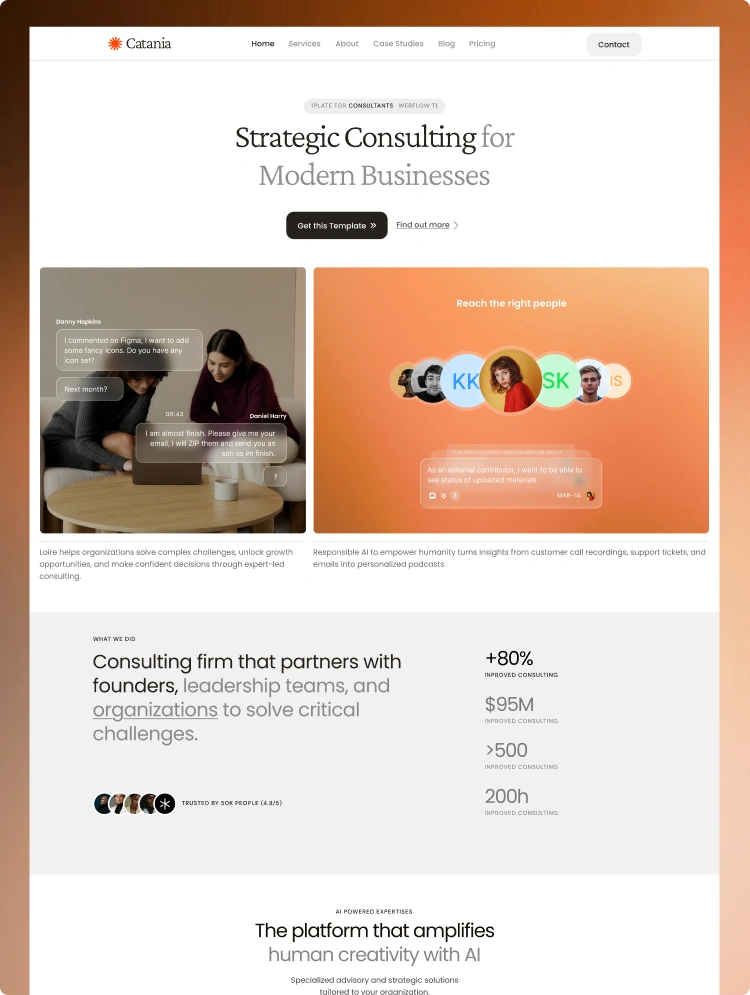 Catania, a Webflow consulting template by Wedoflow