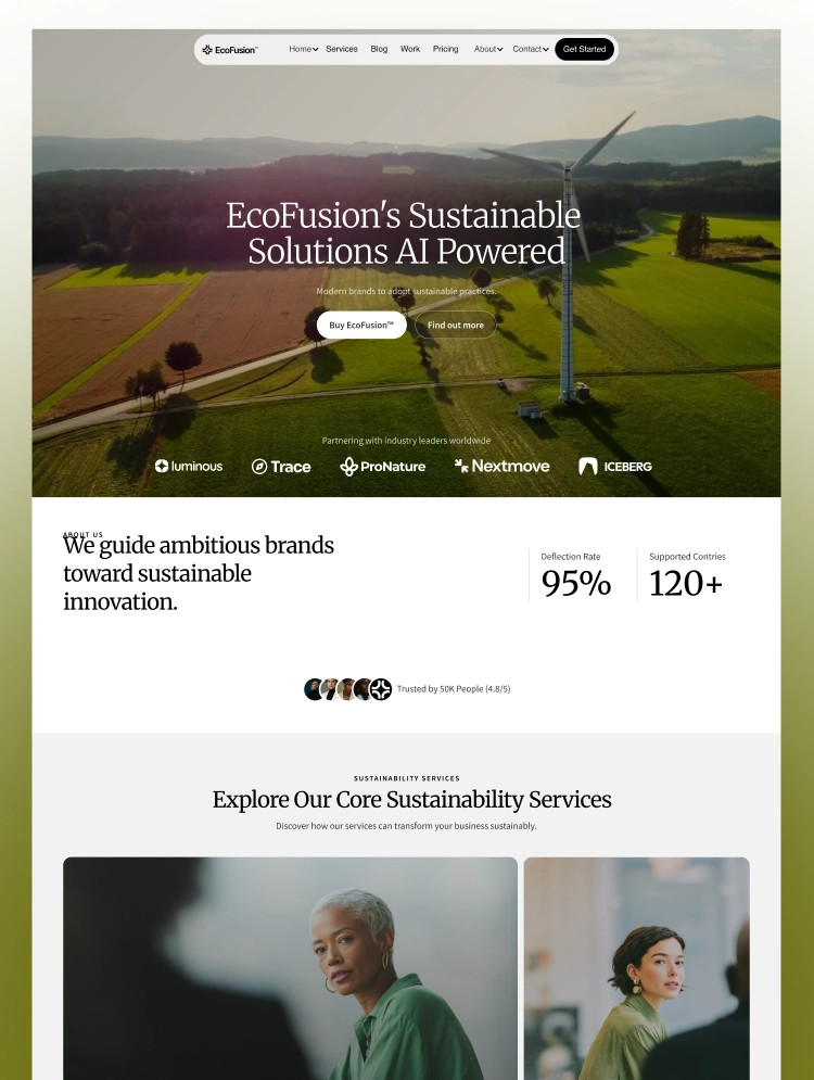 EcoFusion, a Webflow investment template by Wedoflow