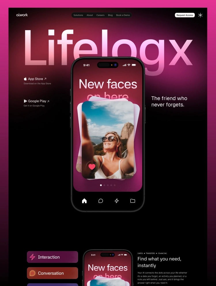 Lifelogx, a Webflow technology template by Wedoflow