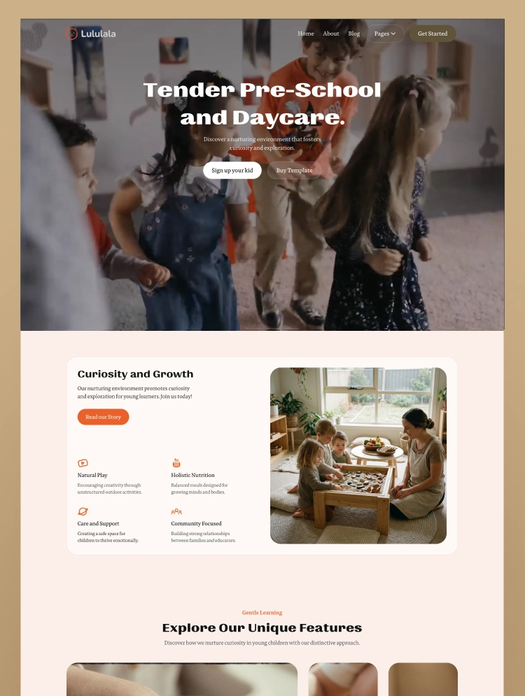 Lululala, a Webflow education template by Wedoflow