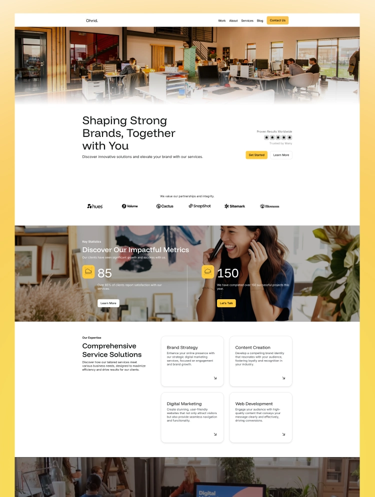Ohrid, a Webflow agency template by Wedoflow