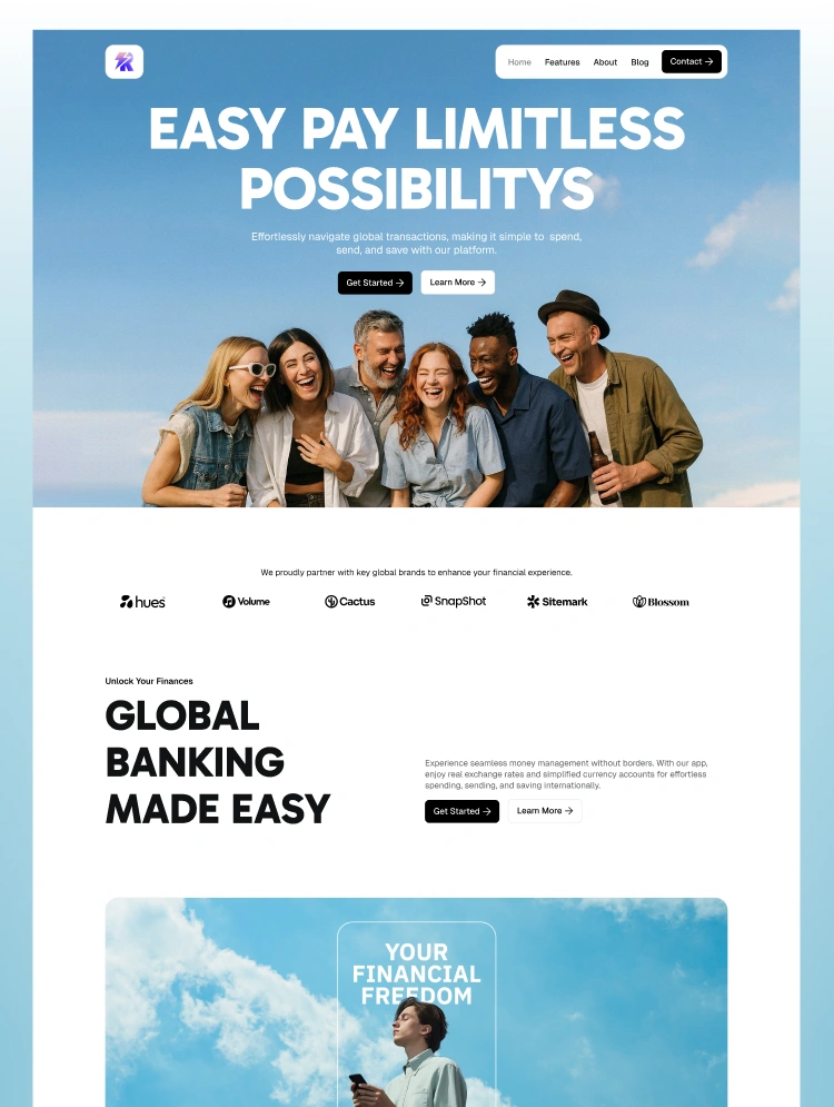 Revolt, a Webflow finance template by Wedoflow